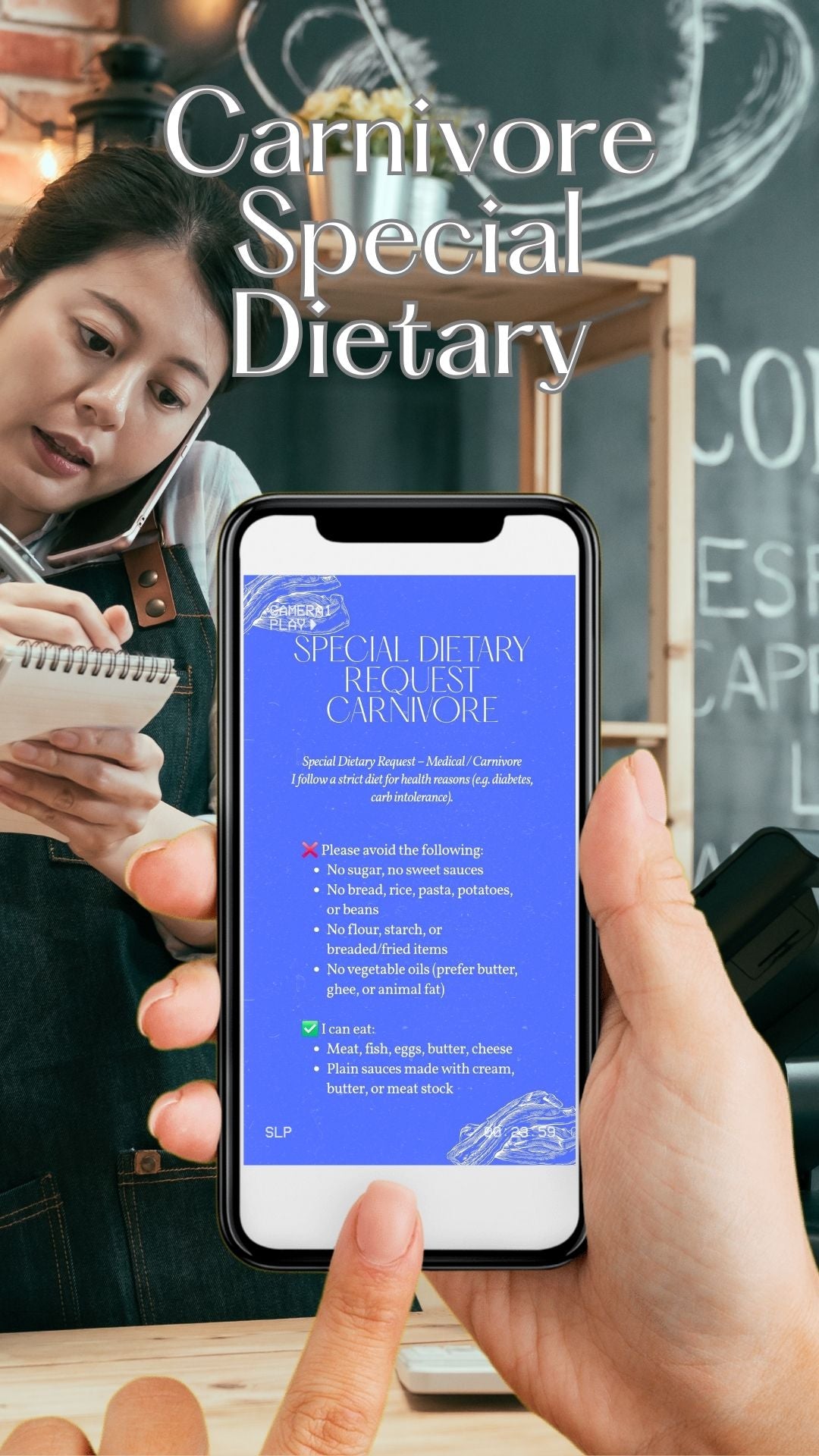 Carnivore Special Dietary Request Card